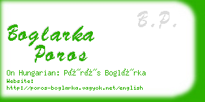 boglarka poros business card